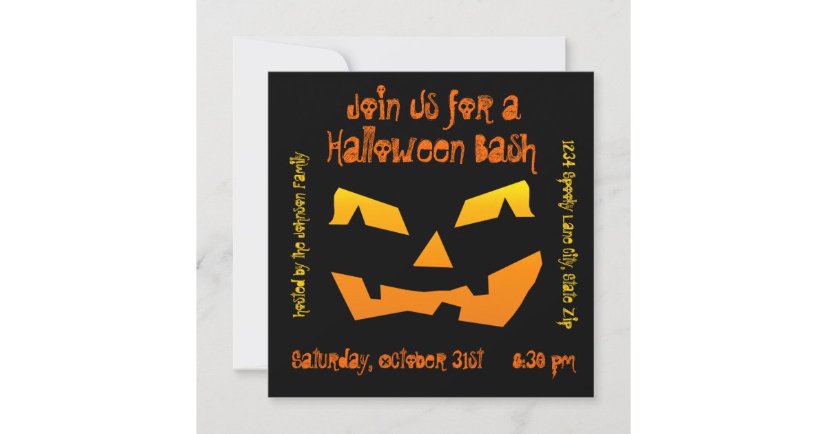Halloween Party Jack O Lantern Pumpkin Invitations | Zazzle