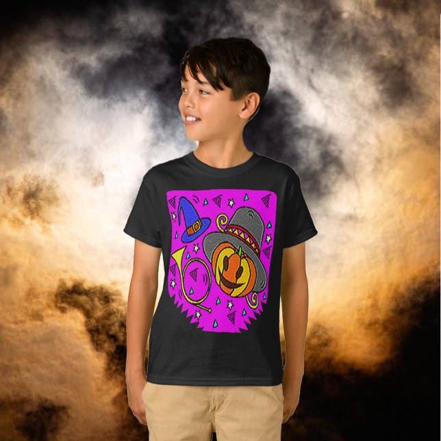 Halloween Party Jack O'Lantern Bugle Purple Kids T-Shirt (Halloween Party Jack O'Lantern Bugle Purple Kids T-Shirt)