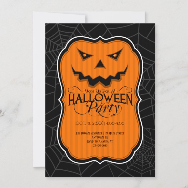 Halloween Party Jackolantern Invitation (Front)