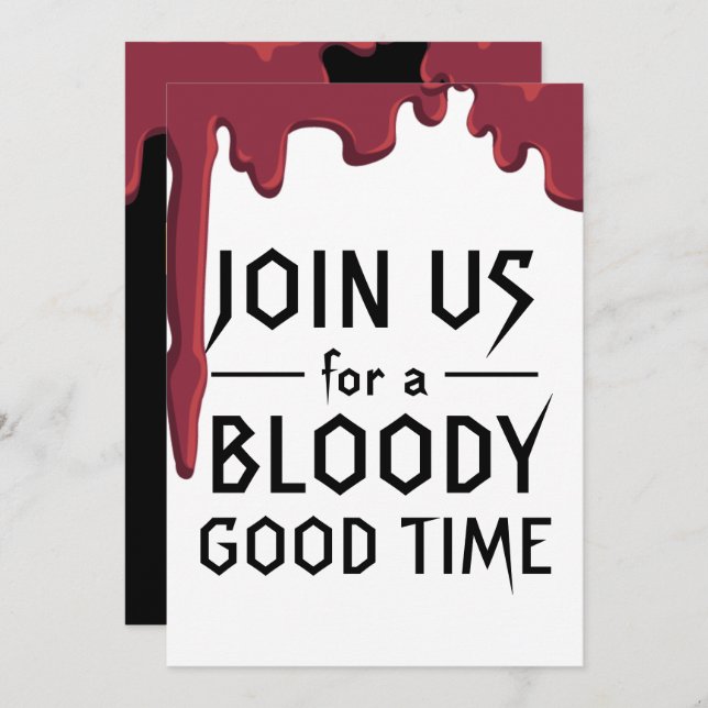 Halloween Party Join Us For a Bloody Good Time Invitation (Front/Back)
