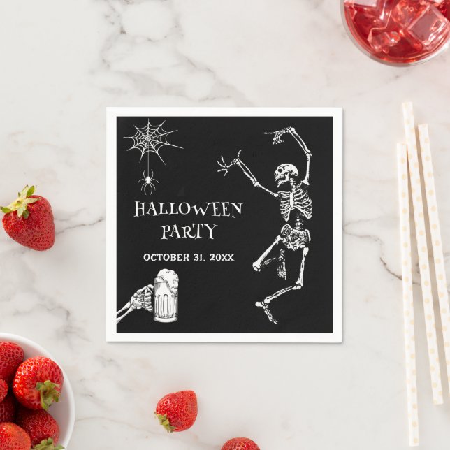 Halloween Party Jump Skeleton Napkins (Insitu)