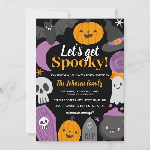 Halloween Party Lets Get Spooky Invitation