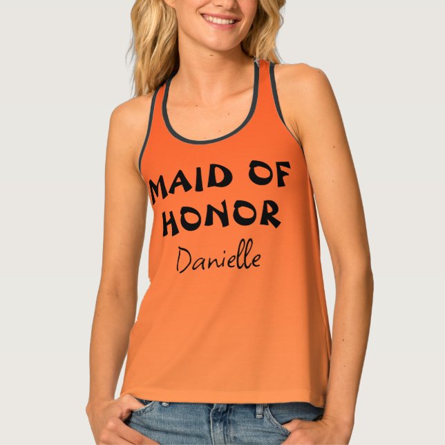 Halloween Party Maid Of Honor Orange Gradient Tank Top (Front)