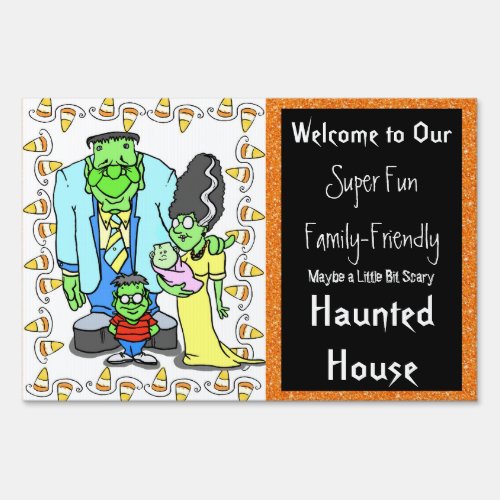 Halloween Party Monster Family Friendly Sign