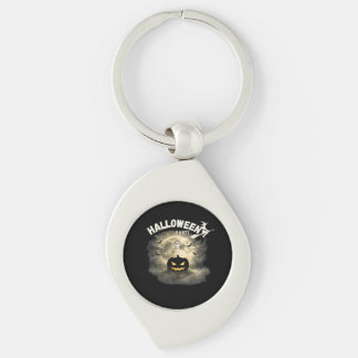 Halloween Party Moon Pumpkin Ghost Vintage Hallowe Keychain