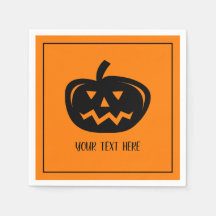 Halloween party napkins with pumpkin head carving