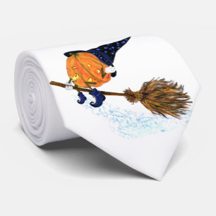 Halloween Party Neck Tie Witch Pumpkin Flying