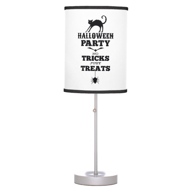 Halloween party no treats just tricks funny shirt table lamp (Front)