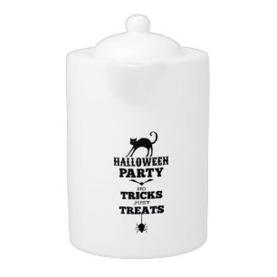 Halloween party no treats just tricks funny shirt teapot