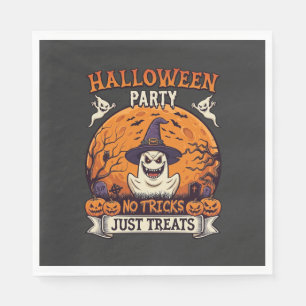 Halloween Party No Tricks Just Treats Ghost Moon P Napkins