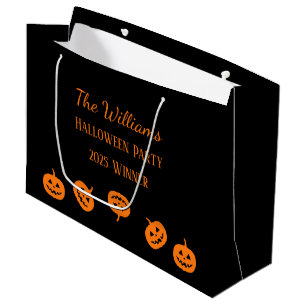 Halloween Party Orange Pumpkins Large Gift Bag