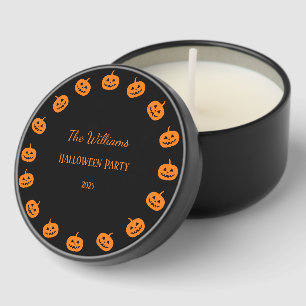 Halloween Party Orange Pumpkins Mini Candle Favors