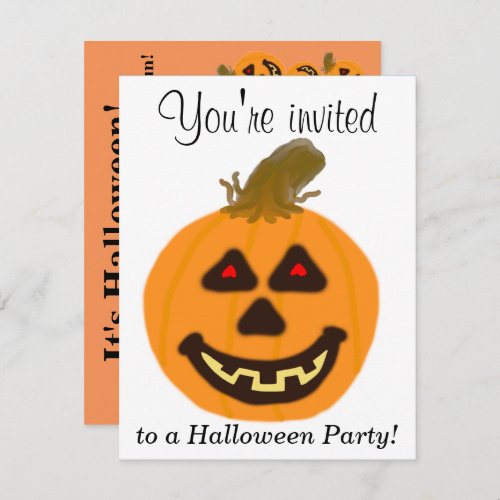 Halloween Party Orange Pumpkins PERSONALIZE Invitation