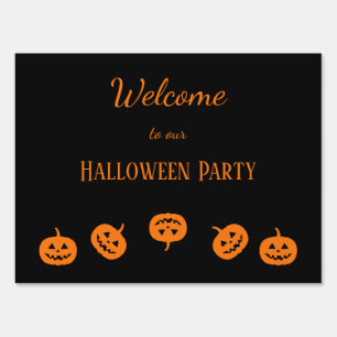 Halloween Party Orange Pumpkins Yard Sign