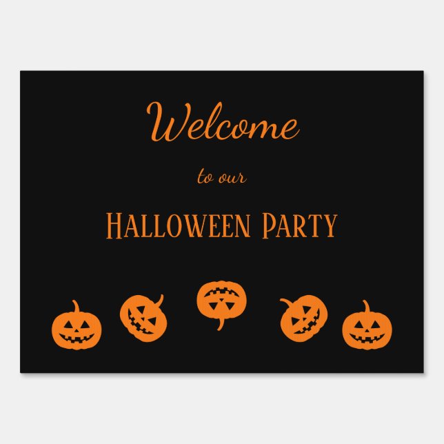 Halloween Party Orange Pumpkins Yard Sign (Front)