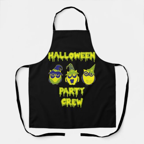 Halloween party owls silhouette halloween apron