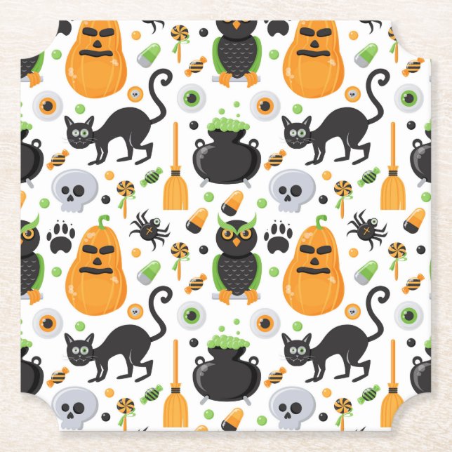 Halloween Party Paper Coaster (Front)
