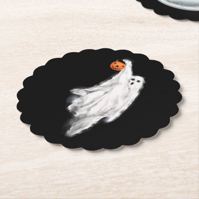 Halloween Party Paper Coaster (Angled)