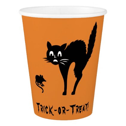 Halloween Party Paper Cup Scaredy Black Kitty Cat