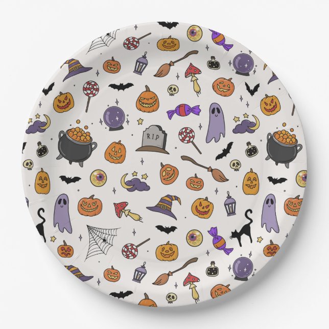 Halloween Party Paper Plates (Front)