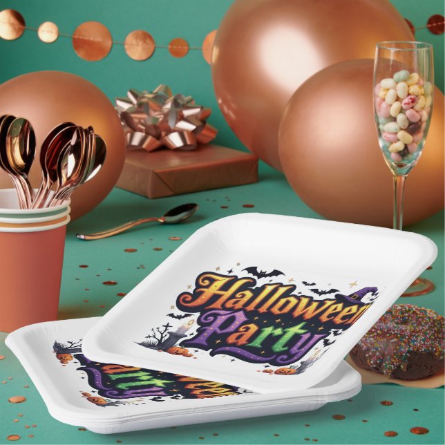 Halloween Party Paper Plates (Multi)