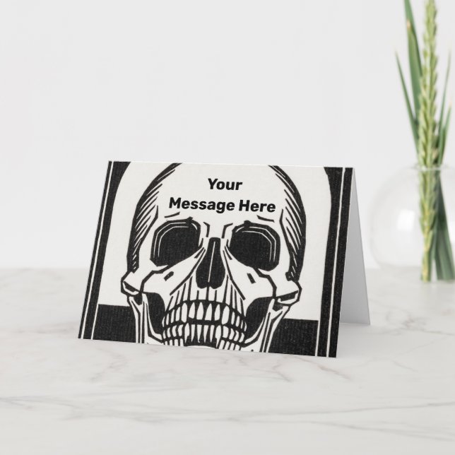 Halloween Party Personalized Skeleton Birthday Card (Front)