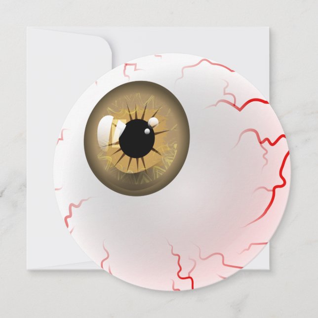 Halloween Party! Personalized Spooky Brown Eyeball Invitation (Front)
