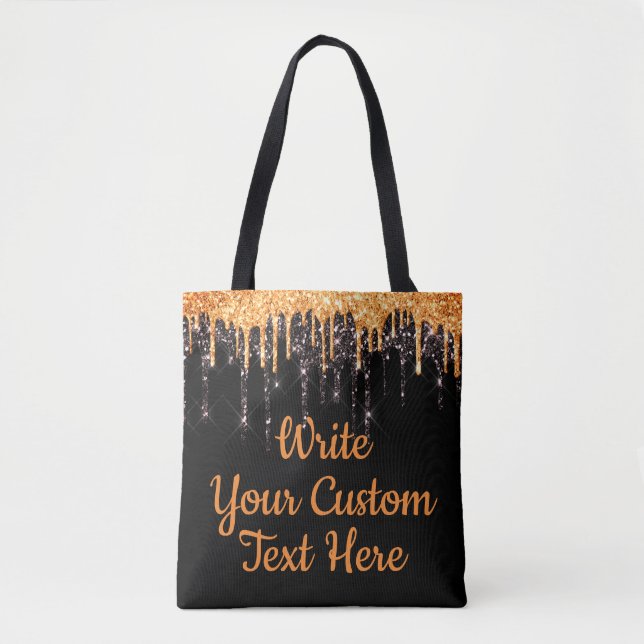 Halloween Party Photo Booth Backdrop Orange Black Tote Bag (Front)