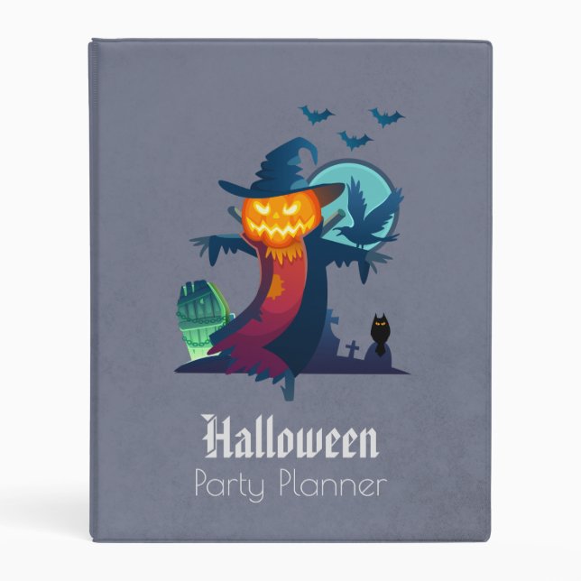 Halloween Party Planner With Haunted Scarecrow Mini Binder (Front)