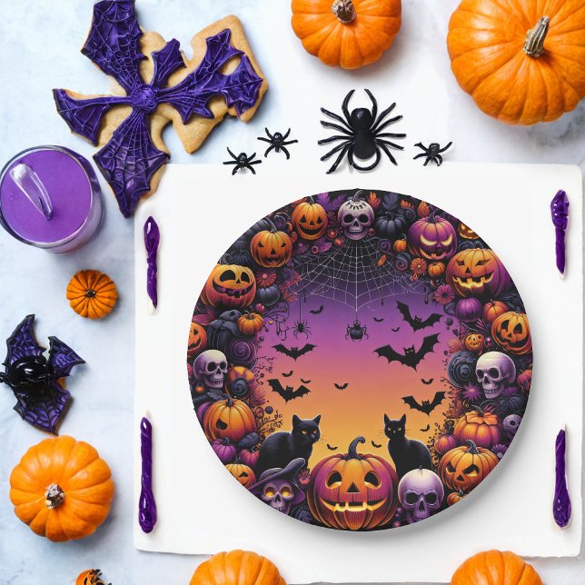 Halloween Party Plates: Spooky and Festive Design Paper Plates (Creator Uploaded)