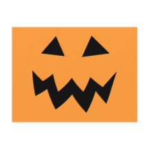 Halloween party postcards | pumpkin head face