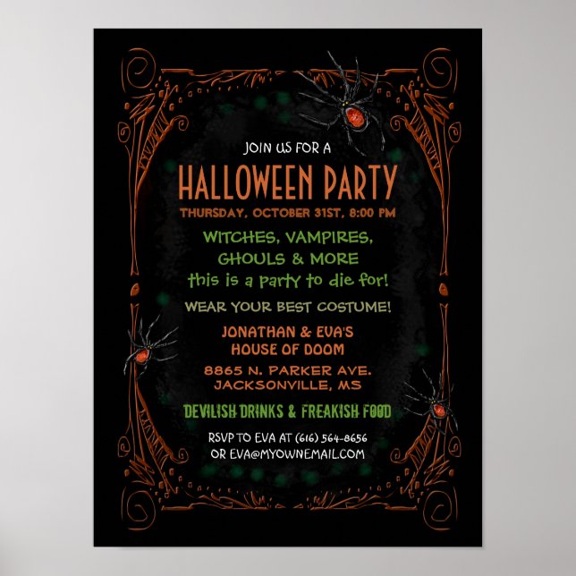 Halloween Party Poster 12 x 16 (Front)