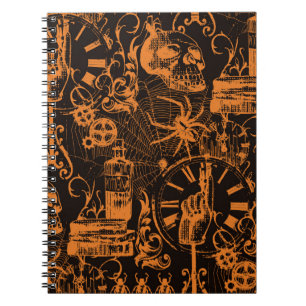 Halloween party Poster, Vintage holiday illustrati Notebook