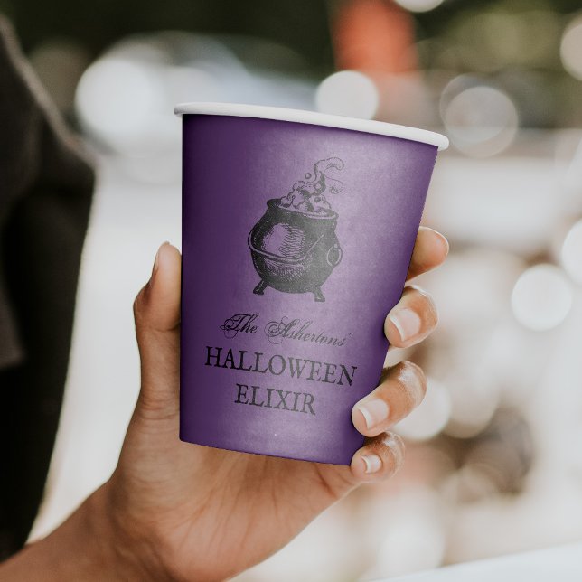 Halloween party potion funny creepy purple paper cups (Creator Uploaded)