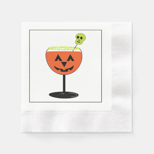 Halloween Party Pumpkin Glass Paper Napkin