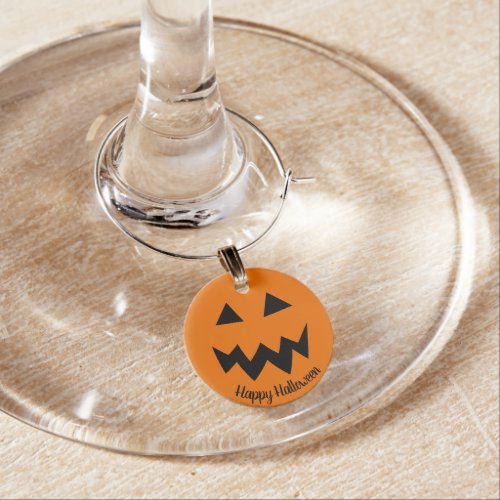 Halloween party pumpkin head wine glass charms