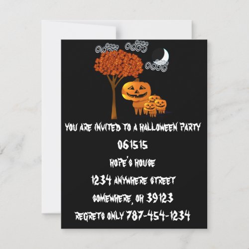 Halloween Party Pumpkin Heads Invitation