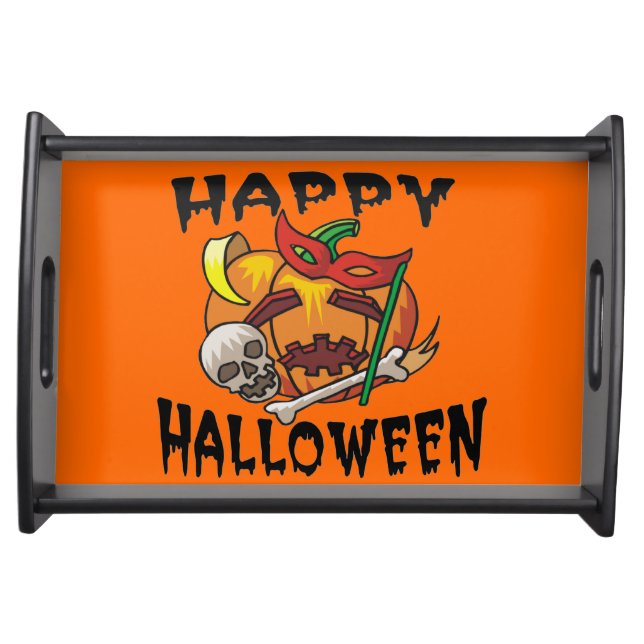 Halloween Party Pumpkin Serving Tray (Front)