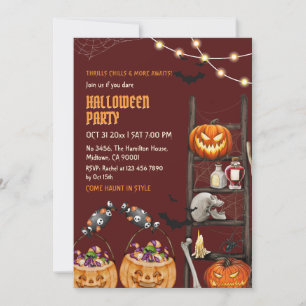Halloween Party Pumpkin Skull Potion Spooky Night Invitation