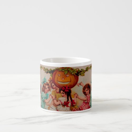 Halloween  Party Pumpkin Vintage Art Espresso Cup