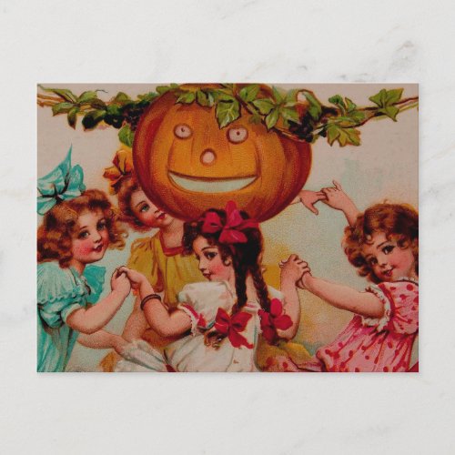 Halloween  Party Pumpkin Vintage Art Postcard