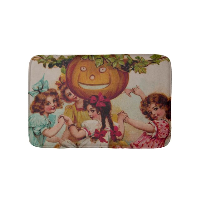 Halloween Party Pumpkin vintage Bath Mat (Front)