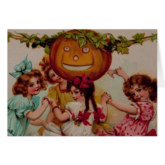Halloween Party Pumpkin vintage Cards (Front Horizontal)