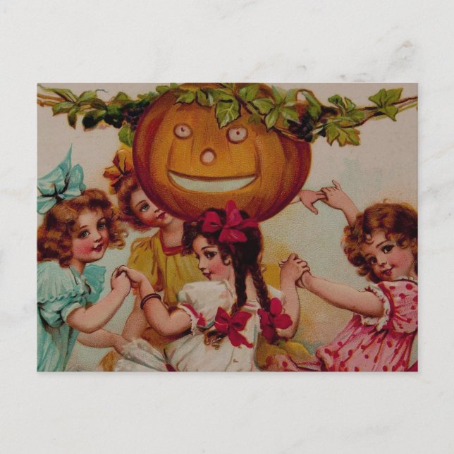 Halloween Party Pumpkin vintage Postcard (Front)