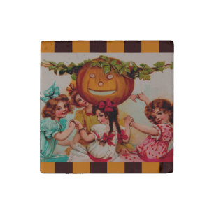 Halloween Party Pumpkin vintage Stone Magnet