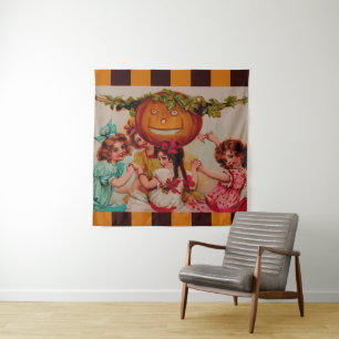 Halloween Party Pumpkin vintage Tapestry