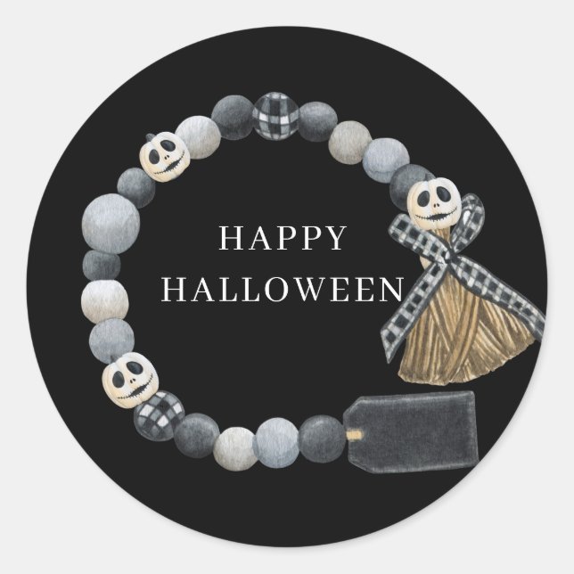 Halloween Party Pumpkins Classic Round Sticker (Front)