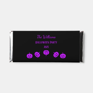 Halloween Party Purple Pumpkins Chocolate Hershey Bar Favors