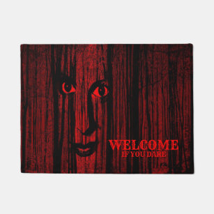 Halloween Party Red Black Gothic Evil Horror Scary Doormat