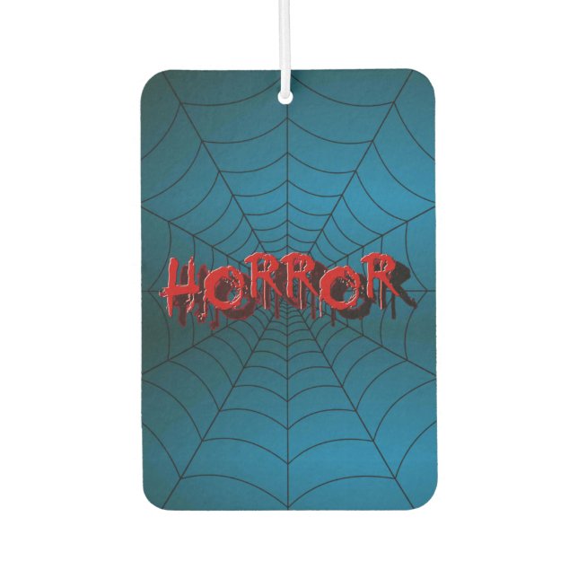 Halloween Party Red Horror Spider Web Blue Scary Air Freshener (Front)
